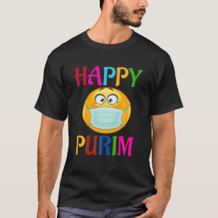 Camiseta Feliz Purim Costume Funny Face Máscara Judía