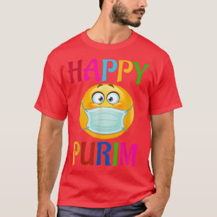 Camiseta Feliz Purim Costume graciosa máscara de la cara ju