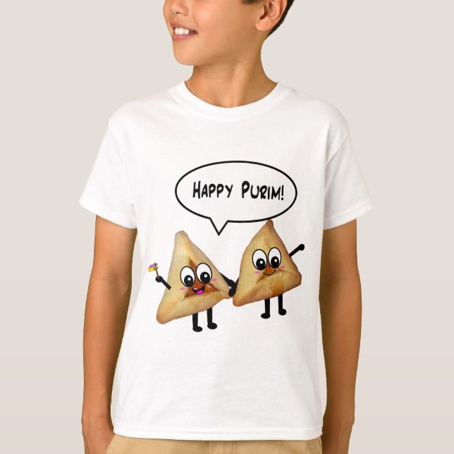 Camiseta Feliz Purim hamantaschen (Anverso)