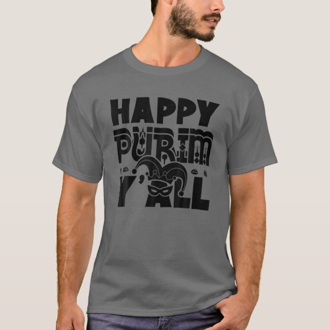 Camiseta Feliz Purim Y'all Costume de festividad judía dive (Anverso)