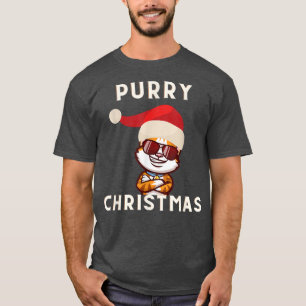 Camiseta Feliz Purry Guay Cat Merry Christmas Cat Lover Uni