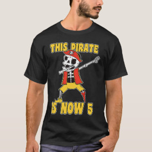 Camiseta Feliz quinto cumpleaños del pirata de 5 años