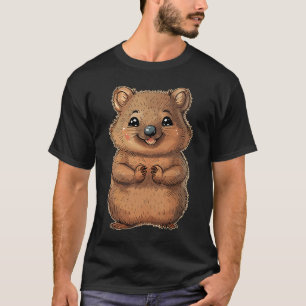 Camiseta Feliz Quokka Australiano Para Niños Y Chicas