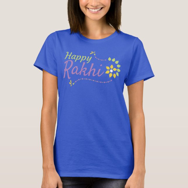 Camiseta Feliz Rakhi, pulsera amarilla (Anverso)