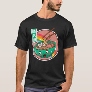 Camiseta Feliz Ramen Bowl Arcoiris Japón estilo Otaku Vapor