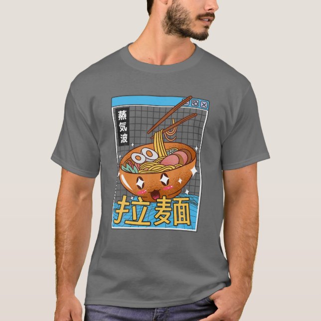 Camiseta Feliz Ramen Bowl Digital Japan Style Otaku Anime V (Anverso)