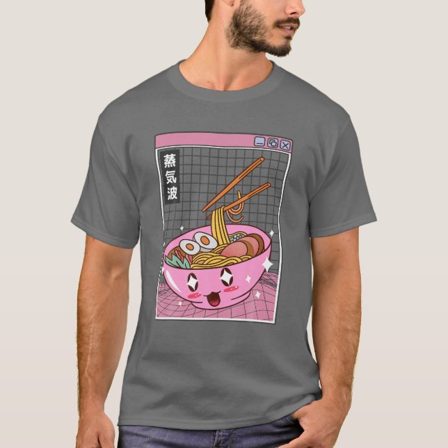 Camiseta Feliz Ramen Bowl Digital Japan Style Otaku Anime V (Anverso)