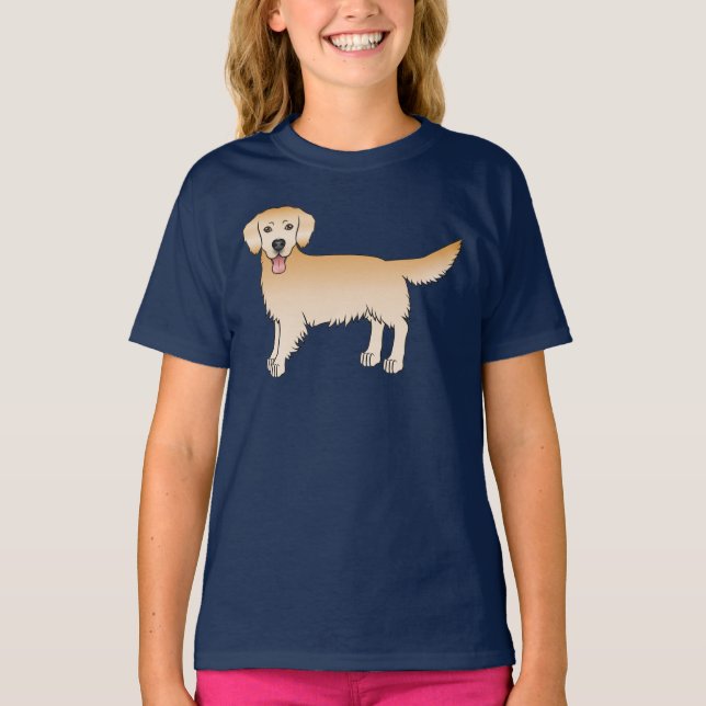 Camiseta Felíz recuperación dorada de oro lindo perro caric (Anverso)