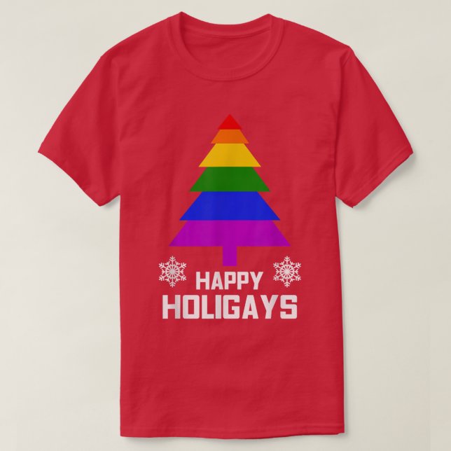 Camiseta Feliz regalo a los divertidos Navidades LGBT gay (Diseño del anverso)