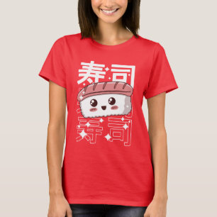 Camiseta Feliz regalo de comida japonesa de Kawaii Sushi T-