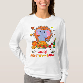 Camiseta Feliz regalo de regalo para Elephant Bebiendo vino