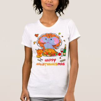 Camiseta Feliz regalo de regalo para Elephant Bebiendo vino