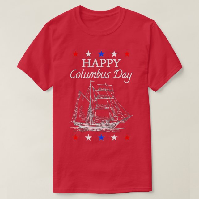 Camiseta Feliz Regalo del Día De Colón Para Los Hombres Gra (Diseño del anverso)