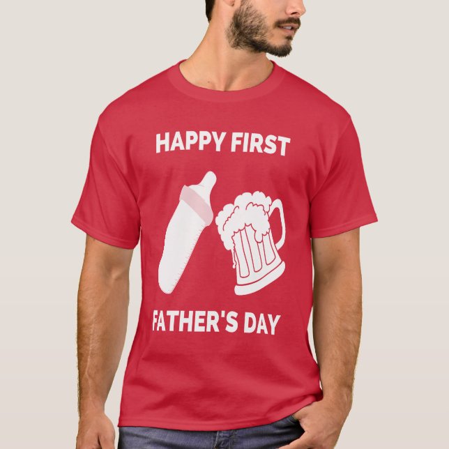 Camiseta Feliz regalo del Día del Padre Primero del niño de (Anverso)