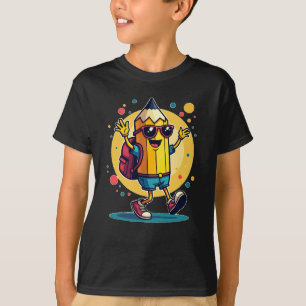 Camiseta Feliz regreso al colegio con lápiz con gafas de so