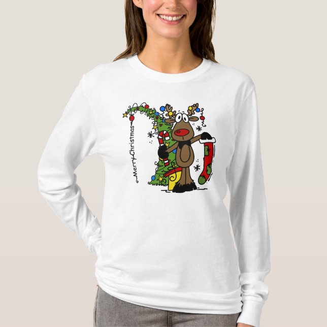 Camiseta Feliz reno navideño (Anverso)