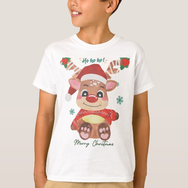 Camiseta ¡Feliz reno navideño - Festividad y diversión! (Anverso)
