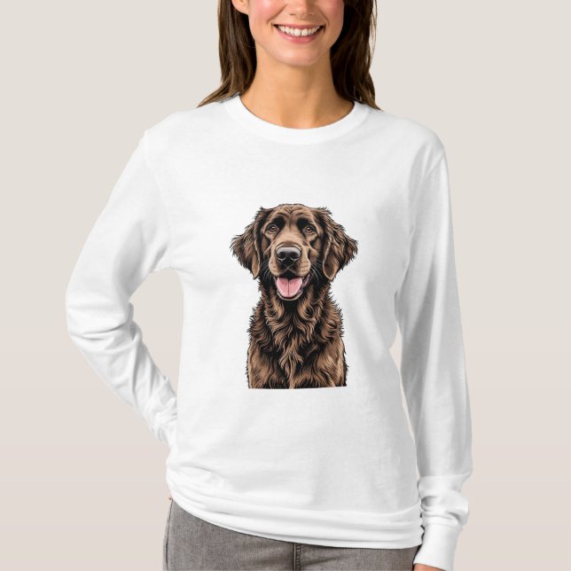 Camiseta Feliz Retriever de Pelo Rizado (Anverso)