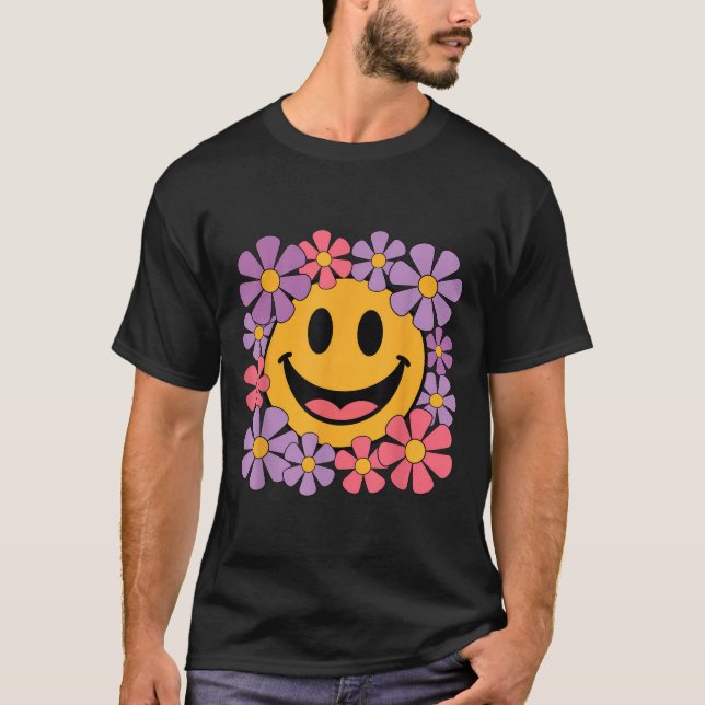 Camiseta Feliz Retro Daisy sonreír frente a hombres estétic (Anverso)