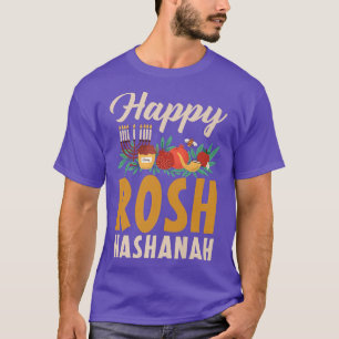 Camiseta Feliz Rosh Hashanah Shofar Judíos festividad Judía