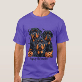 Camiseta Feliz Rottweiler de Halloween perros Jack O Lanter