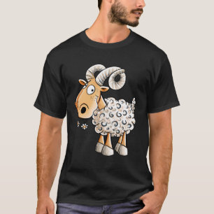 Camiseta Feliz Rótulo Aries Sheep Zodiac para Aries