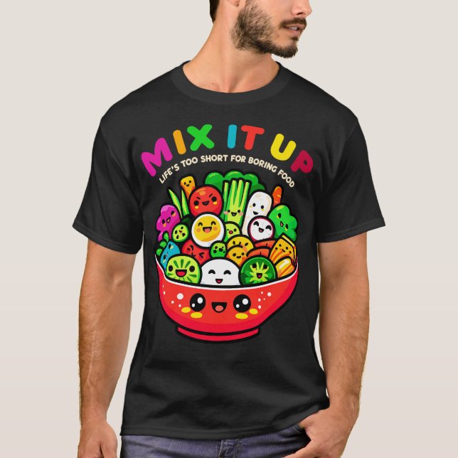 Camiseta Feliz Salada de Vegetales Cute Vegetario Kawaii (Anverso)