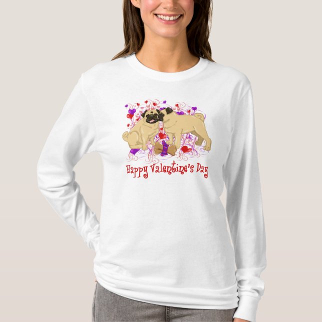 Camiseta Feliz San Valentín Besando Tees (Anverso)