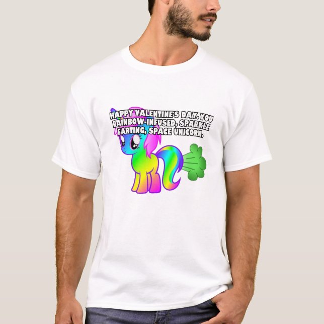 Camiseta Feliz San Valentín que espacias unicornio (Anverso)