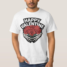 Camiseta Feliz San Valentín Skele-Rosas
