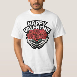 Camiseta Feliz San Valentín Skele-Rosas