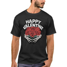 Camiseta Feliz San Valentín Skele-Rosas