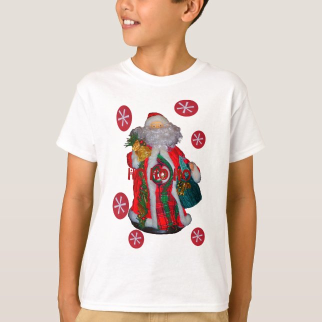 Camiseta Feliz Santa Hohoho Saludos gráficos arte desi (Anverso)