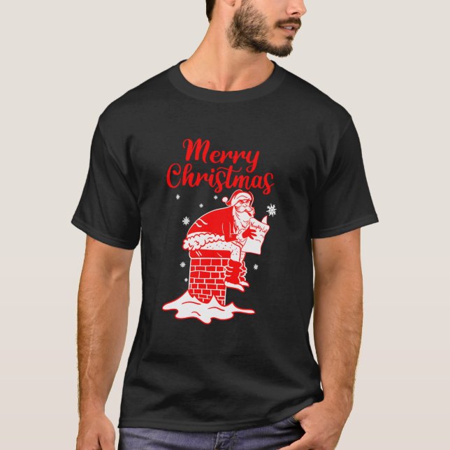 Camiseta Feliz Santa Poog Invierno Nieve (Anverso)