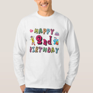 Camiseta Feliz segundo cumpleaños. 2 años al día.