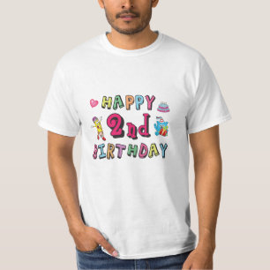 Camiseta Feliz segundo cumpleaños sorpresa de dos años