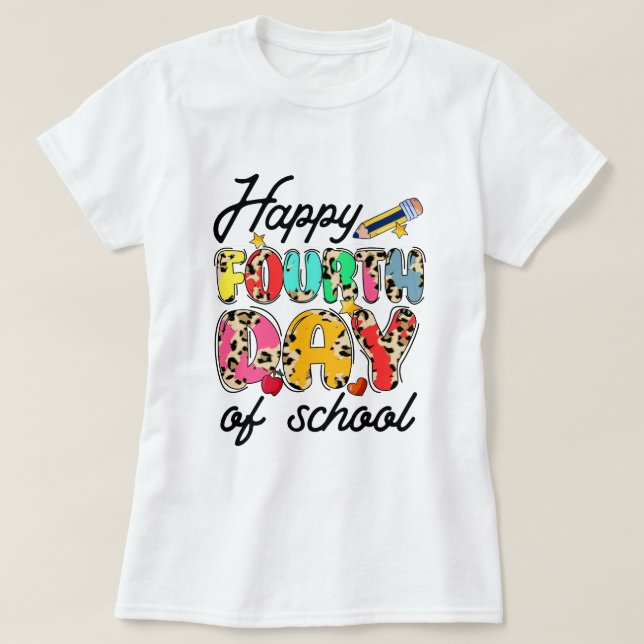 Camiseta feliz segundo día de escuela 2 (Diseño del anverso)