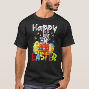 Camiseta Feliz Semana Santa Caza de Huevos Raccoon Conejo R