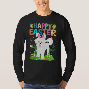 Camiseta Feliz Semana Santa Conejo Huevo Bichon Frise Dog E