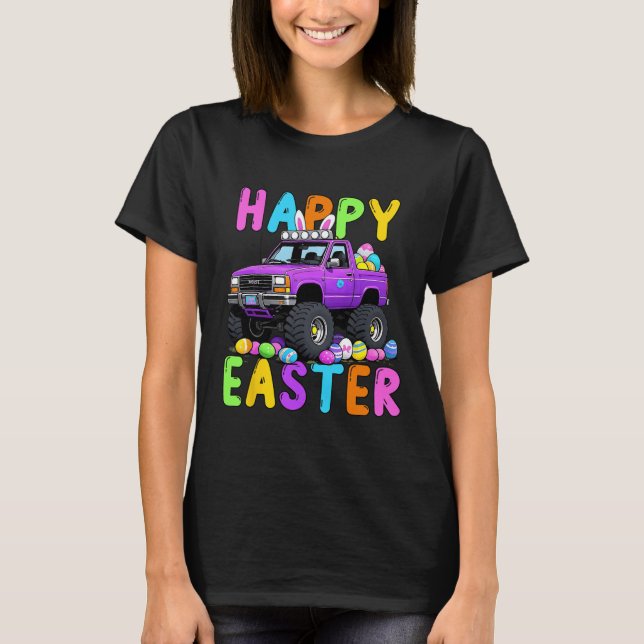 Camiseta Feliz Semana Santa Conejo Monter Truck Divertida L (Anverso)