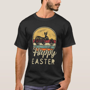 Camiseta Feliz Semana Santa Conejo Niños Diseño Retro