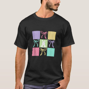 Camiseta Feliz Semana Santa Coquette Bunny Pink Bow Easter