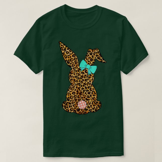 Camiseta Feliz Semana Santa Cute Leoparny Rabbit Women Funn (Diseño del anverso)