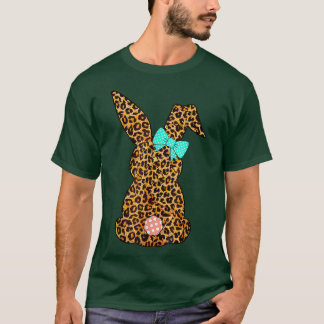 Camiseta Feliz Semana Santa Cute Leoparny Rabbit Women Funn