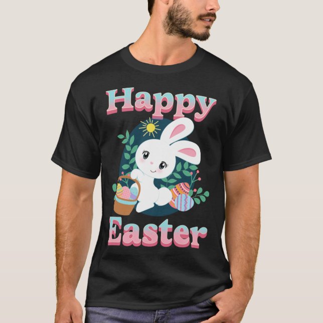 Camiseta Feliz Semana Santa Cute Pascua Bunny Egg Hunt Colo (Anverso)
