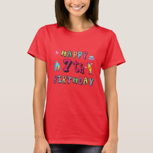 Camiseta Feliz séptimo cumpleaños, deseos de 7 años