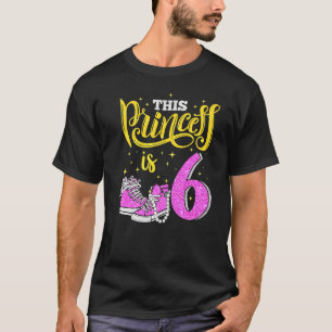 Camiseta Feliz sexto cumpleaños para Chicas Sneakers Crown 