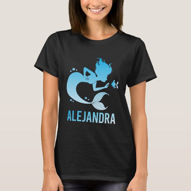 Camiseta Feliz Sirena - Nombre de Alejandra (Anverso)