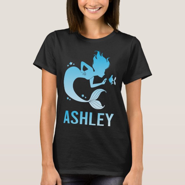 Camiseta Feliz Sirena - Nombre de Ashley (Anverso)