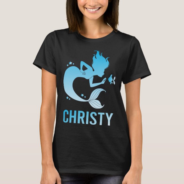 Camiseta Feliz Sirena - Nombre de Christy (Anverso)